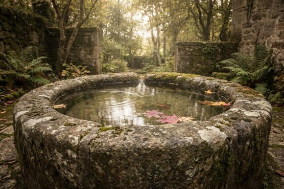 A stone basin of water — baptism